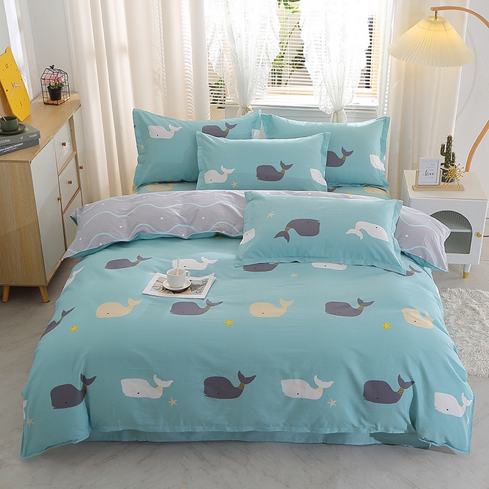 91家纺网 家纺一手货源 找家纺 2025新款40s简欧全棉纯棉印花多规格系列四件套 森田