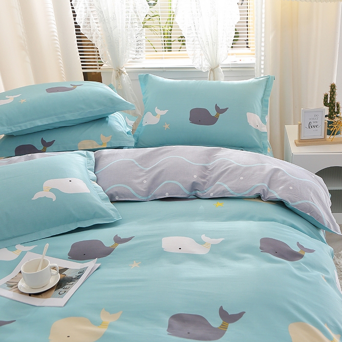 91家纺网 家纺一手货源 找家纺 2025新款40s简欧全棉纯棉印花多规格系列四件套 森田