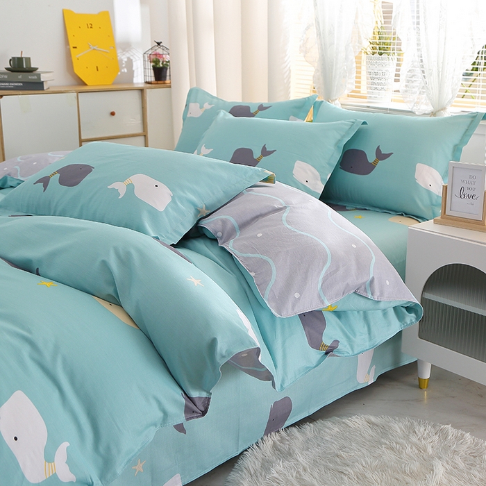 91家纺网 家纺一手货源 找家纺 2025新款40s简欧全棉纯棉印花多规格系列四件套 森田