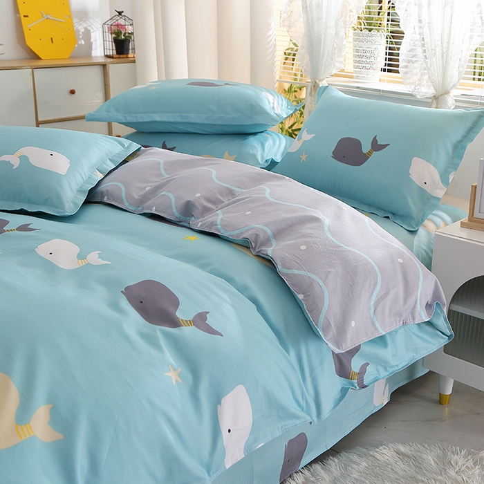 91家纺网 家纺一手货源 找家纺 2025新款40s简欧全棉纯棉印花多规格系列四件套 森田