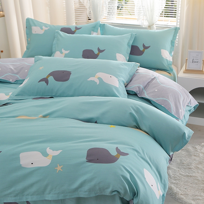 91家纺网 家纺一手货源 找家纺 2025新款40s简欧全棉纯棉印花多规格系列四件套 森田