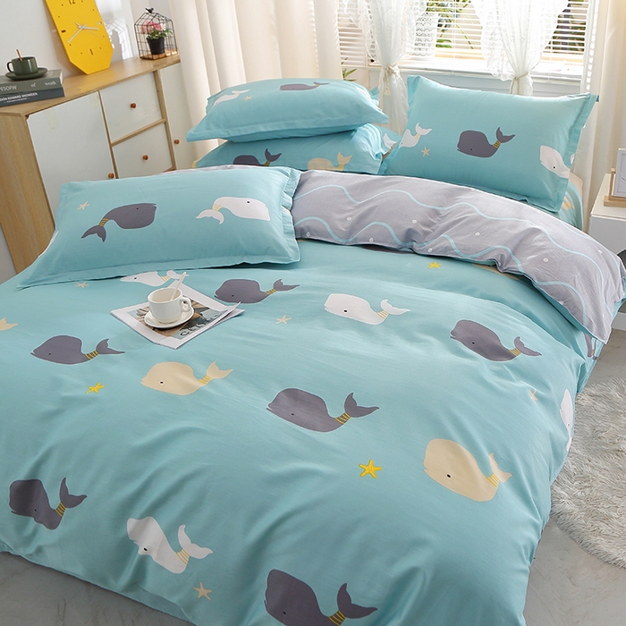 91家纺网 家纺一手货源 找家纺 2025新款40s简欧全棉纯棉印花多规格系列四件套 森田