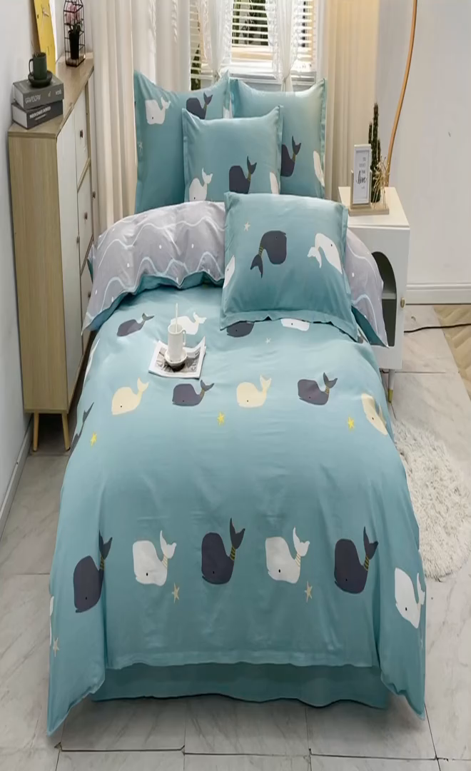 91家纺网 家纺一手货源 找家纺 2025新款40s简欧全棉纯棉印花多规格系列四件套 森田