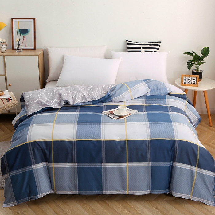 91家纺网 家纺一手货源 找家纺 2025新款40s简欧全棉纯棉印花多规格系列四件套 念之以蓝