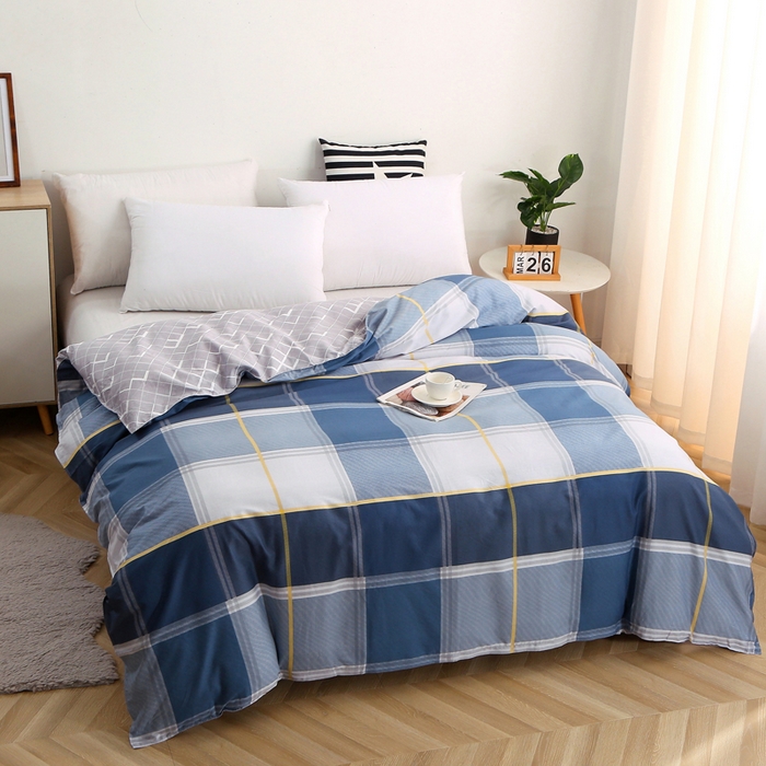 91家纺网 家纺一手货源 找家纺 2025新款40s简欧全棉纯棉印花多规格系列四件套 念之以蓝