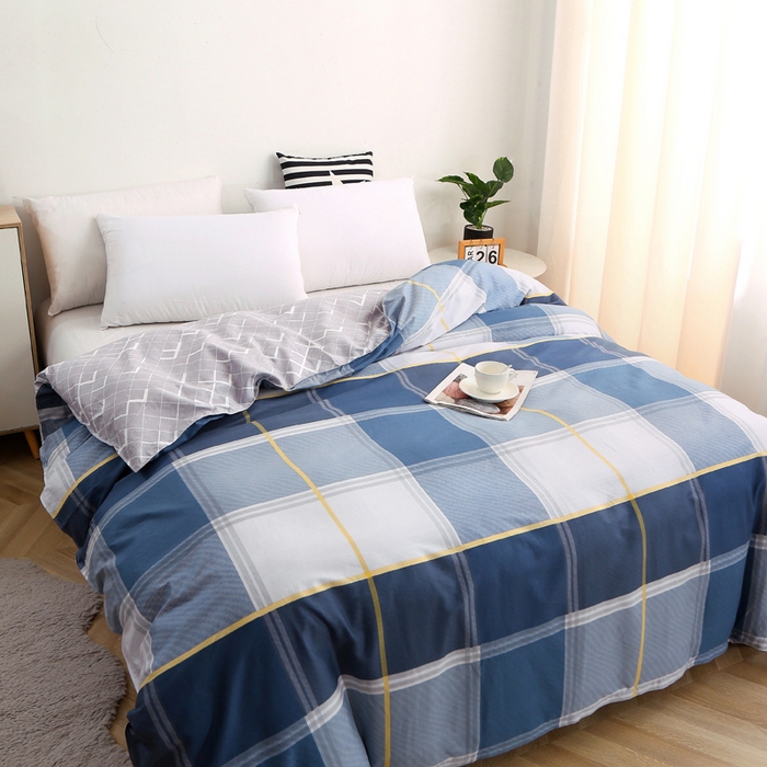 91家纺网 家纺一手货源 找家纺 2025新款40s简欧全棉纯棉印花多规格系列四件套 念之以蓝