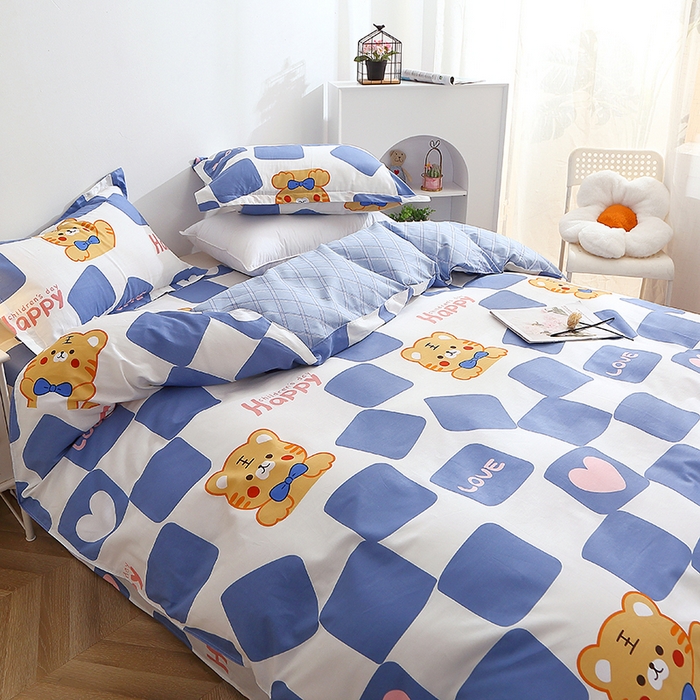 91家纺网 家纺一手货源 找家纺 2025新款40s简欧全棉纯棉印花多规格系列四件套 虎宝宝-兰