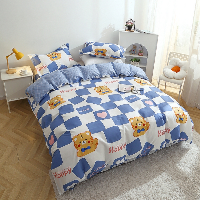 91家纺网 家纺一手货源 找家纺 2025新款40s简欧全棉纯棉印花多规格系列四件套 虎宝宝-兰