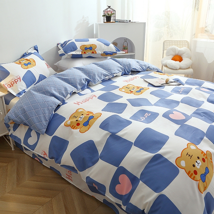 91家纺网 家纺一手货源 找家纺 2025新款40s简欧全棉纯棉印花多规格系列四件套 虎宝宝-兰