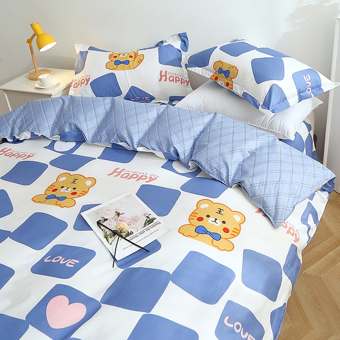 91家纺网 家纺一手货源 找家纺 2025新款40s简欧全棉纯棉印花多规格系列四件套 虎宝宝-兰