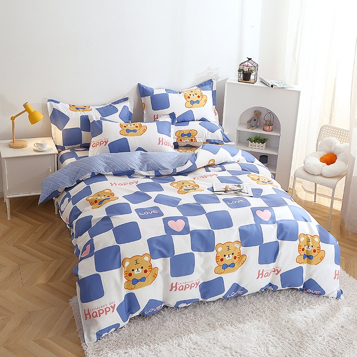 91家纺网 家纺一手货源 找家纺 2025新款40s简欧全棉纯棉印花多规格系列四件套 虎宝宝-兰