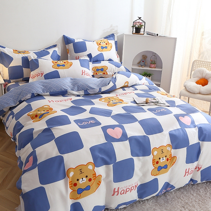 91家纺网 家纺一手货源 找家纺 2025新款40s简欧全棉纯棉印花多规格系列四件套 虎宝宝-兰