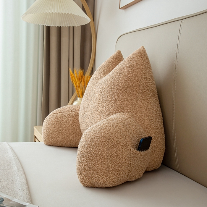 91家纺网 家纺一手货源 找家纺 （总）沐沐家纺2026新款泰迪绒猫耳朵护腰靠背