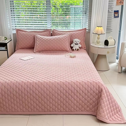 橘夏家纺 2025新款凉感雪肌棉多功能床盖 丁香粉