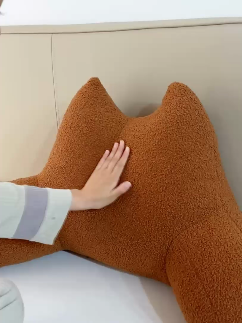 91家纺网 家纺一手货源 找家纺 （总）沐沐家纺2026新款泰迪绒猫耳朵护腰靠背