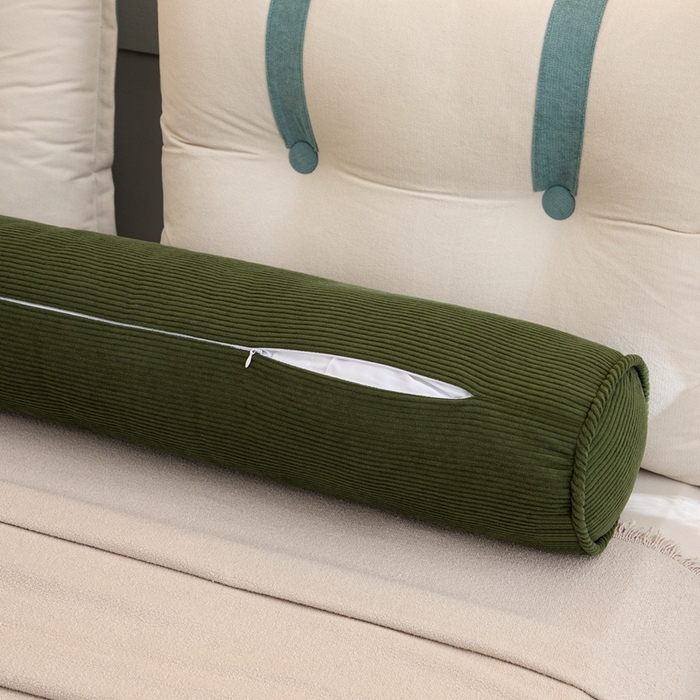 91家纺网 家纺一手货源 找家纺 沐沐家纺2026新款灯芯绒长条睡抱枕 墨绿色