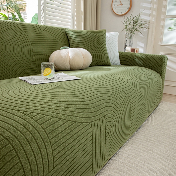 91家纺网 家纺一手货源 找家纺 沐沐家纺202新款瑞士卷沙发套 墨绿