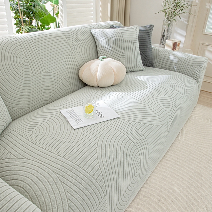 91家纺网 家纺一手货源 找家纺 沐沐家纺202新款瑞士卷沙发套 浅灰