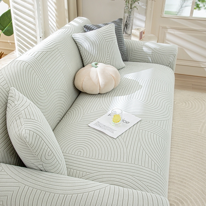 91家纺网 家纺一手货源 找家纺 沐沐家纺202新款瑞士卷沙发套 浅灰