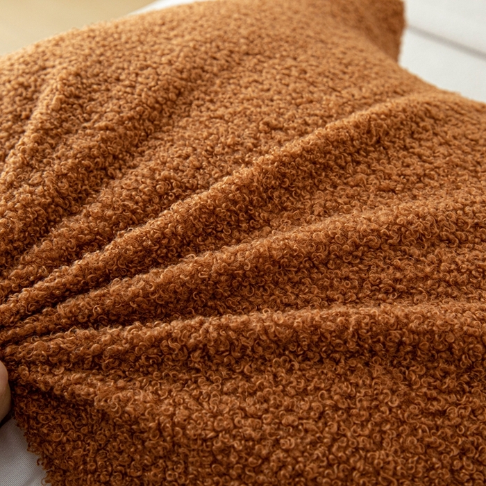 91家纺网 家纺一手货源 找家纺 沐沐家纺2026新款泰迪绒猫耳朵护腰靠背 橘黄色