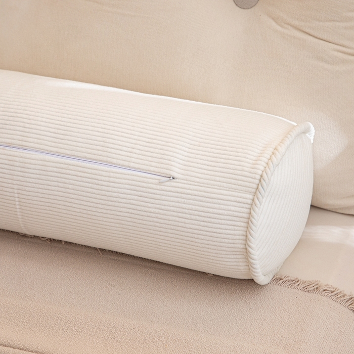 91家纺网 家纺一手货源 找家纺 沐沐家纺2026新款灯芯绒长条睡抱枕 白色