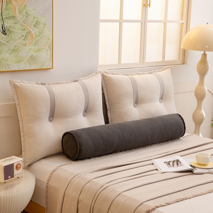 91家纺网 家纺一手货源 找家纺 沐沐家纺2026新款灯芯绒长条睡抱枕 深灰