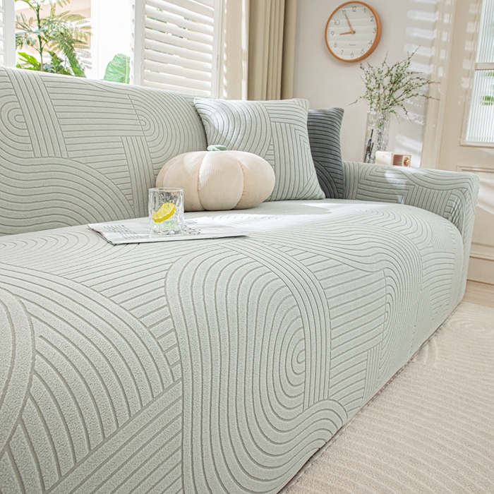 91家纺网 家纺一手货源 找家纺 沐沐家纺202新款瑞士卷沙发套 浅灰