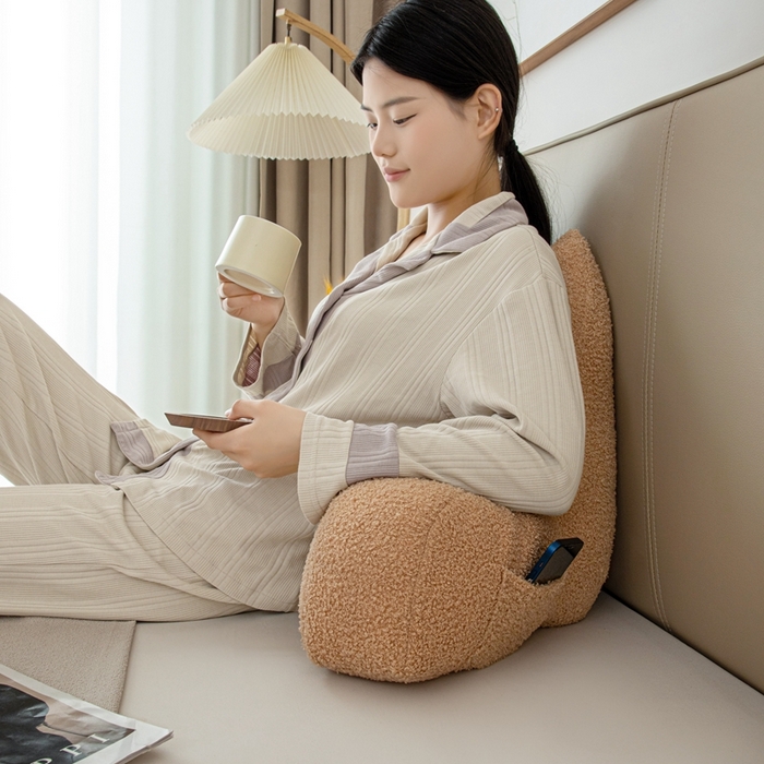 91家纺网 家纺一手货源 找家纺 （总）沐沐家纺2026新款泰迪绒猫耳朵护腰靠背