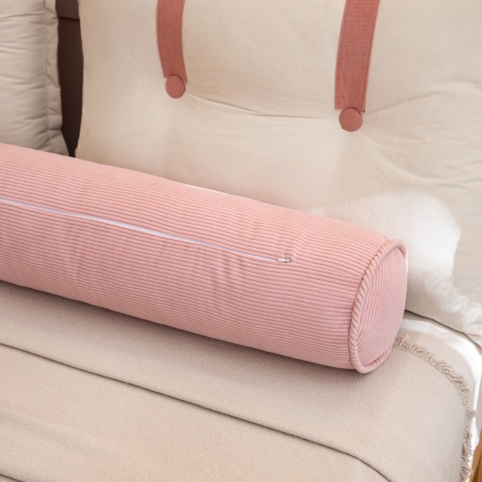 91家纺网 家纺一手货源 找家纺 沐沐家纺2026新款灯芯绒长条睡抱枕 粉色