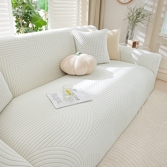 91家纺网 家纺一手货源 找家纺 沐沐家纺202新款瑞士卷沙发套 白色