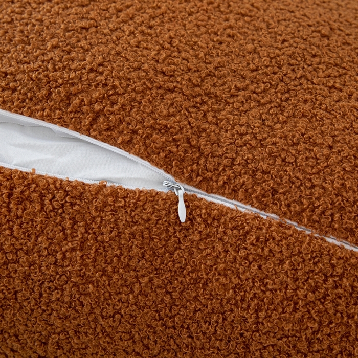 91家纺网 家纺一手货源 找家纺 沐沐家纺2026新款泰迪绒猫耳朵护腰靠背 橘黄色