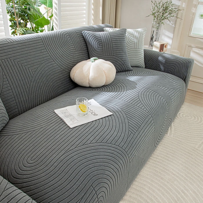 91家纺网 家纺一手货源 找家纺 沐沐家纺202新款瑞士卷沙发套 深灰