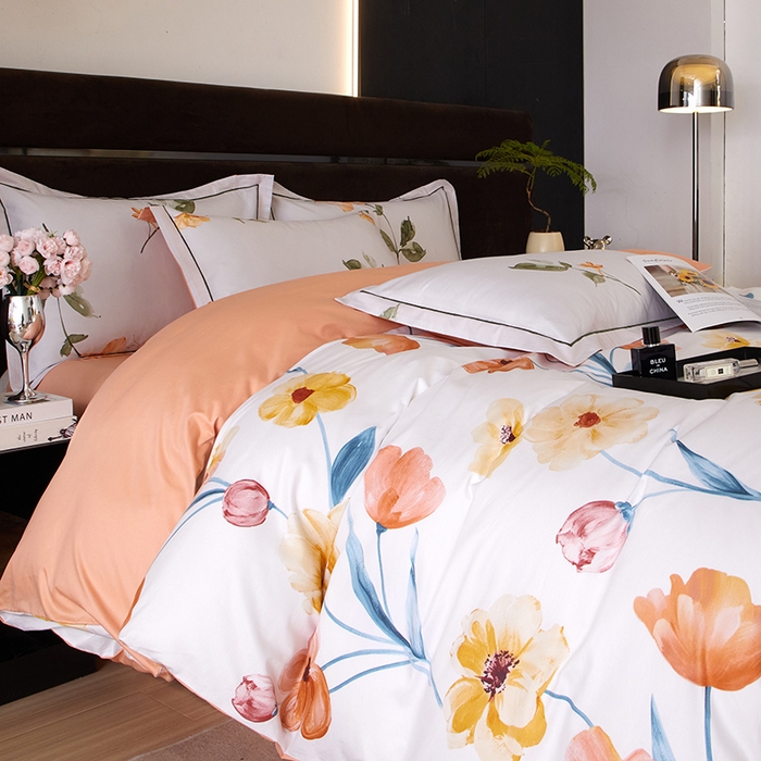 91家纺网 家纺一手货源 找家纺 （总）沐白 2024新款全棉全棉13376全活性印花黄金棉系列四件套