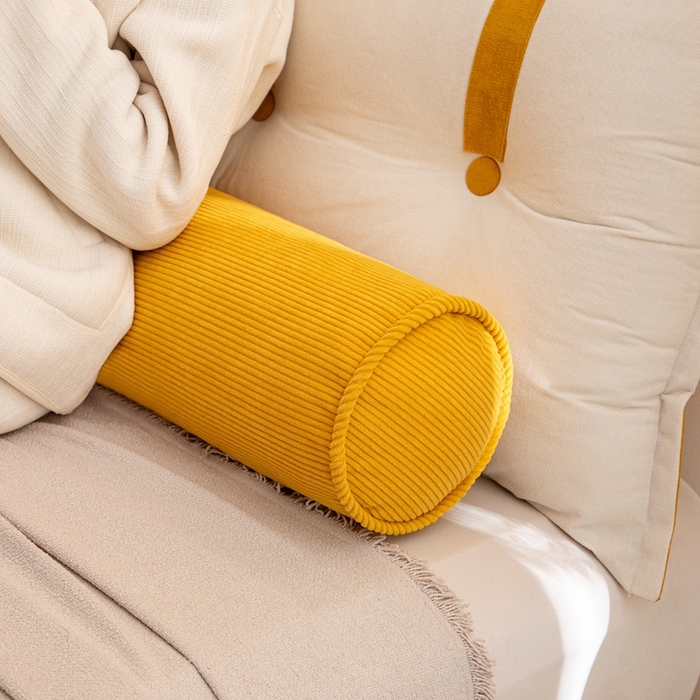 91家纺网 家纺一手货源 找家纺 沐沐家纺2026新款灯芯绒长条睡抱枕 黄色