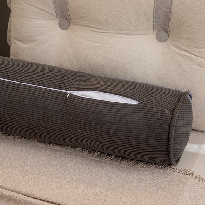 91家纺网 家纺一手货源 找家纺 沐沐家纺2026新款灯芯绒长条睡抱枕 深灰