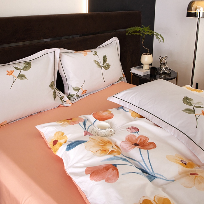 91家纺网 家纺一手货源 找家纺 （总）沐白 2024新款全棉全棉13376全活性印花黄金棉系列四件套