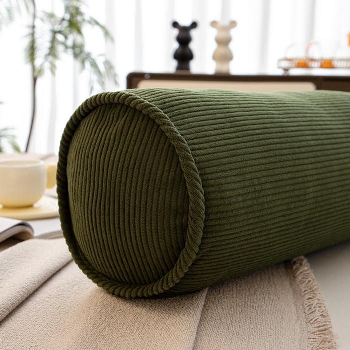 91家纺网 家纺一手货源 找家纺 沐沐家纺2026新款灯芯绒长条睡抱枕 墨绿色