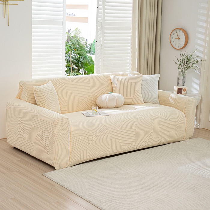 91家纺网 家纺一手货源 找家纺 沐沐家纺202新款瑞士卷沙发套 杏色