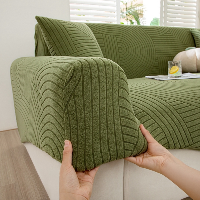 91家纺网 家纺一手货源 找家纺 沐沐家纺202新款瑞士卷沙发套 墨绿