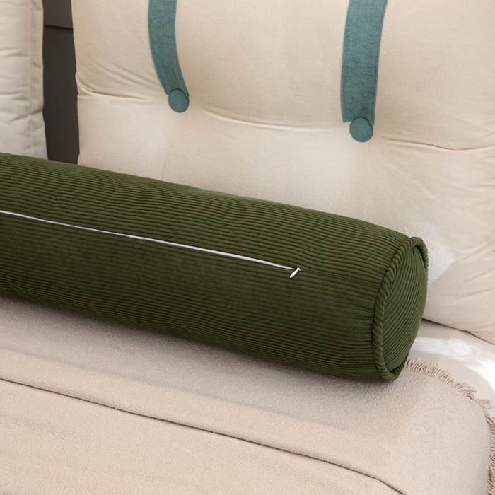 91家纺网 家纺一手货源 找家纺 沐沐家纺2026新款灯芯绒长条睡抱枕 墨绿色