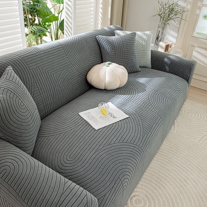 91家纺网 家纺一手货源 找家纺 沐沐家纺202新款瑞士卷沙发套 深灰