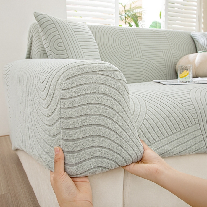 91家纺网 家纺一手货源 找家纺 沐沐家纺202新款瑞士卷沙发套 浅灰