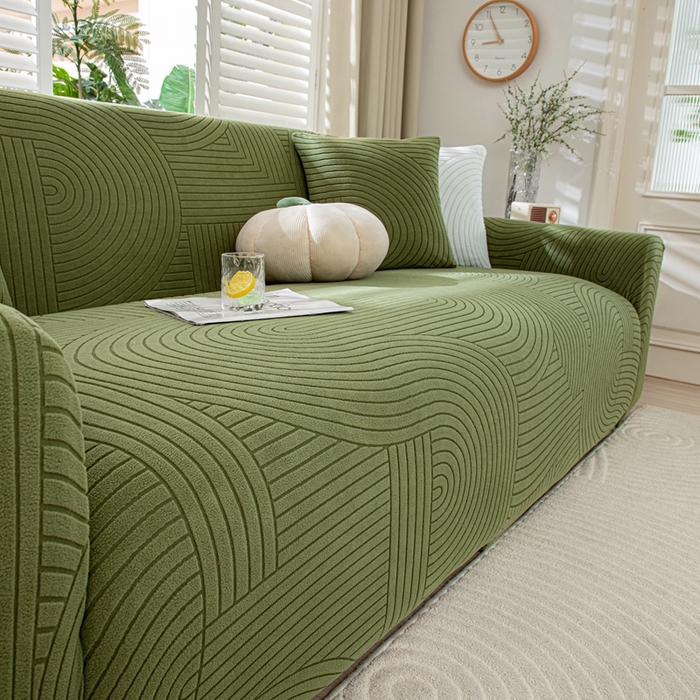 91家纺网 家纺一手货源 找家纺 沐沐家纺202新款瑞士卷沙发套 墨绿