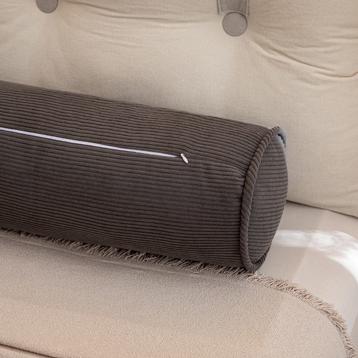 91家纺网 家纺一手货源 找家纺 沐沐家纺2026新款灯芯绒长条睡抱枕 深灰