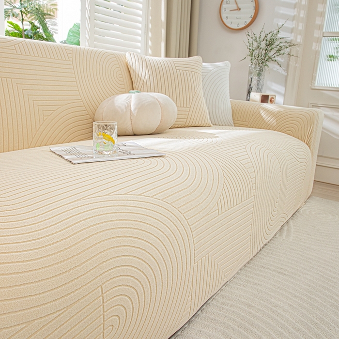 91家纺网 家纺一手货源 找家纺 沐沐家纺202新款瑞士卷沙发套 杏色