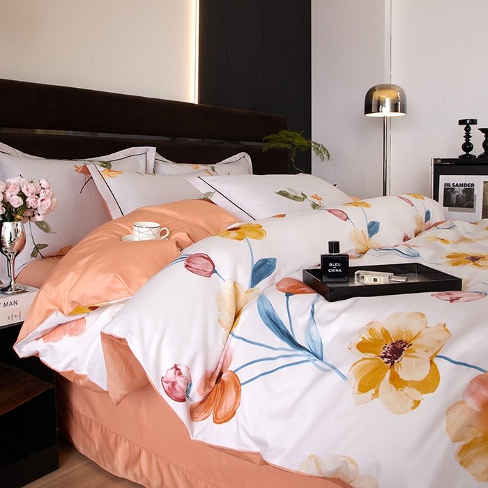 91家纺网 家纺一手货源 找家纺 （总）沐白 2024新款全棉全棉13376全活性印花黄金棉系列四件套