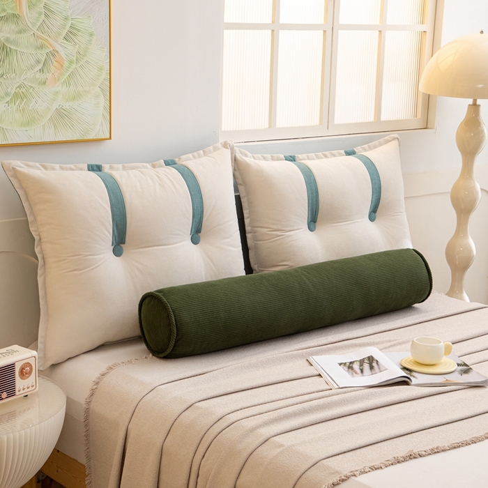 91家纺网 家纺一手货源 找家纺 沐沐家纺2026新款灯芯绒长条睡抱枕 墨绿色