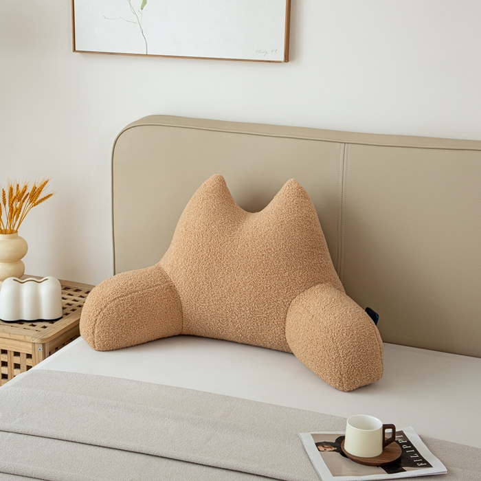 91家纺网 家纺一手货源 找家纺 （总）沐沐家纺2026新款泰迪绒猫耳朵护腰靠背