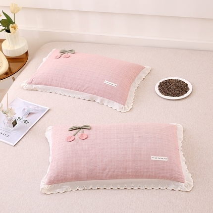 91家纺网 家纺一手货源 找家纺 （总）珍贝家纺 2025新款樱桃蝴蝶结荞麦壳枕