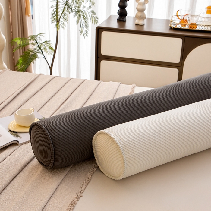 91家纺网 家纺一手货源 找家纺 沐沐家纺2026新款灯芯绒长条睡抱枕 深灰